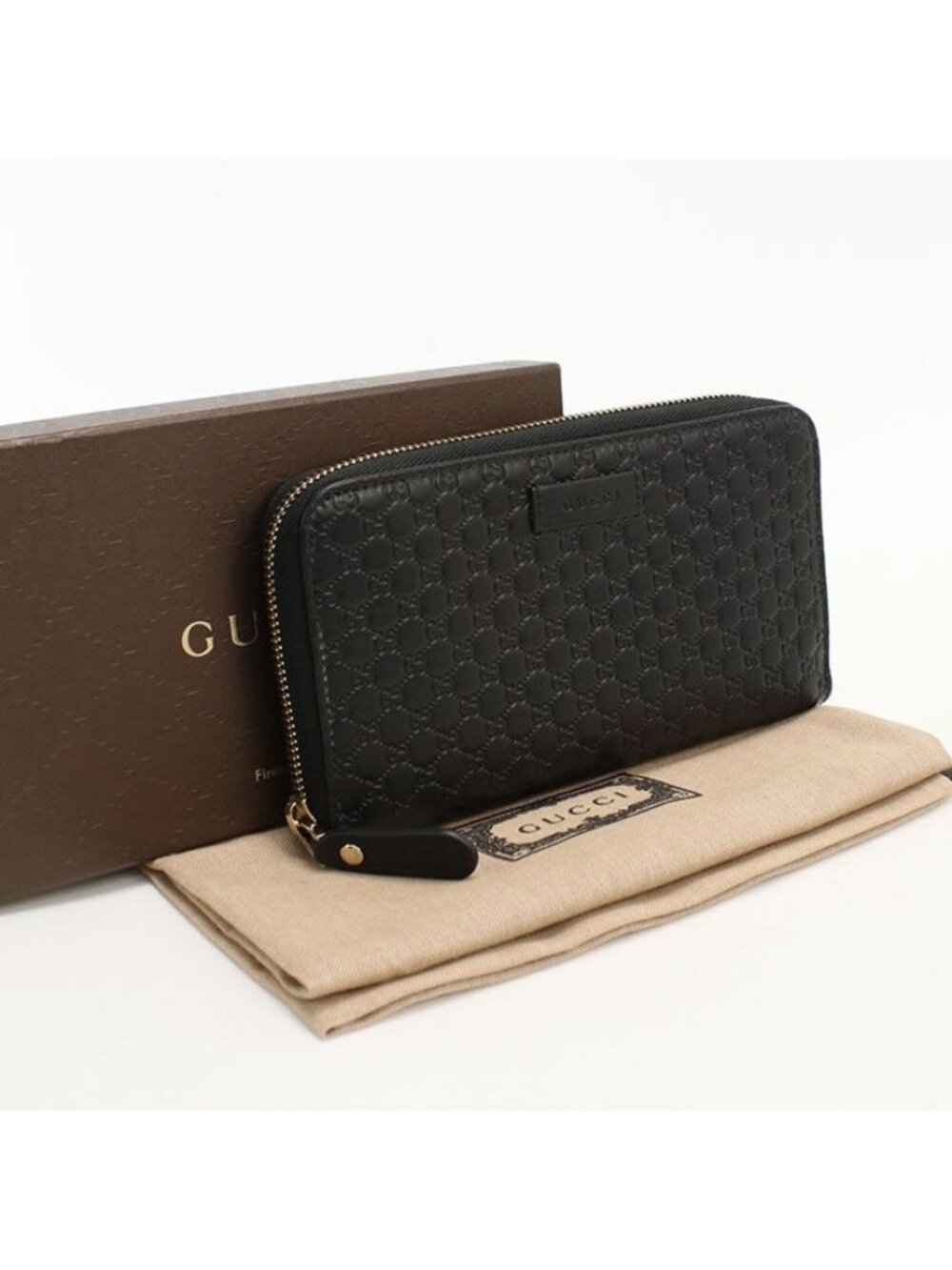 Gucci Micro Guccissima Wallet Zip Around Leather - Picture 1 of 7